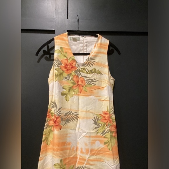 Vintage Tommy Bahama Hawaiian silk floral sleeveless Maxi Midi Dress Sz 2 - Picture 2 of 9